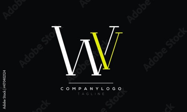 Obraz Abstract Letter Initial wv vw w v Vector Logo Design Template