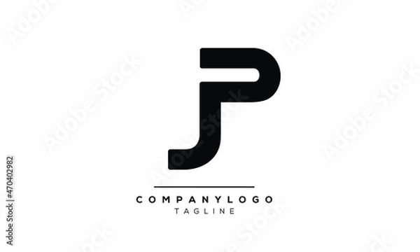 Obraz Abstract Letter Initial JP PJ J JP Vector Logo Design Template
