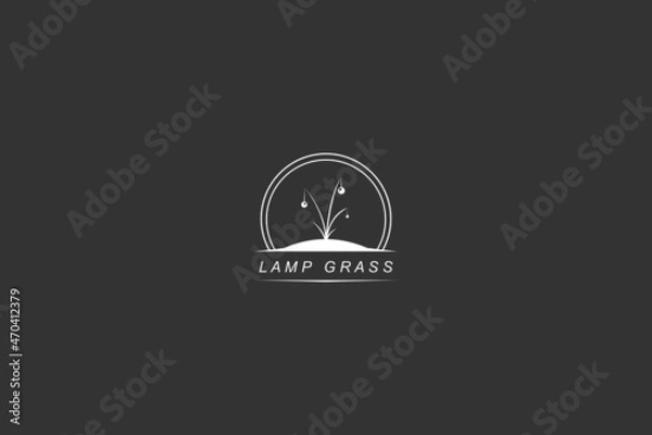 Obraz Lamp Grass White Black Logo Design Vector