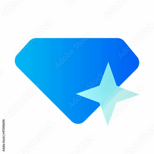 Fototapeta Vector modern trend icon in the style of glassmorphism with gradient, blur and transparency. diamond symbol and icon