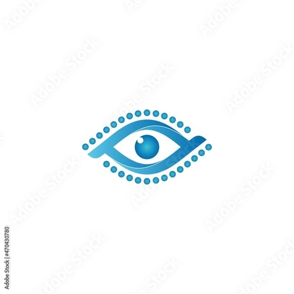 Fototapeta Eye logo with letters P and D, eye icon, logo vector illustration