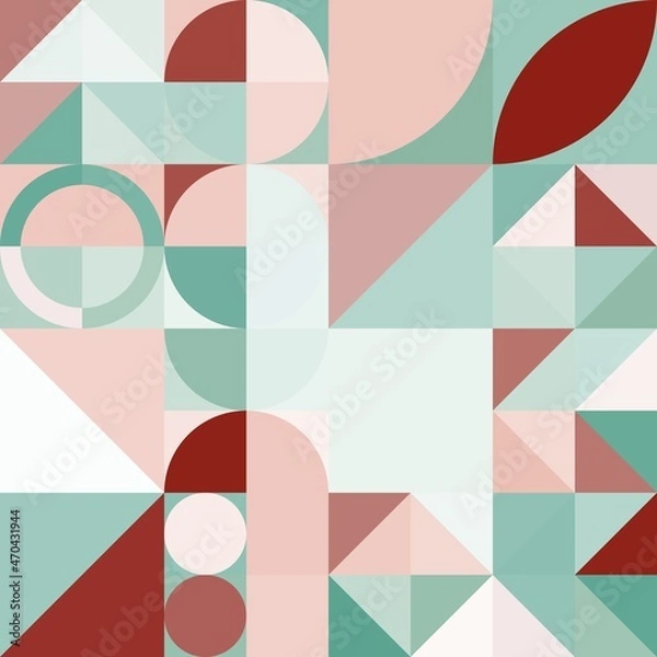 Fototapeta Minimal simple bauhaus mosaic geometric colorful artistic background wallpaper design pattern