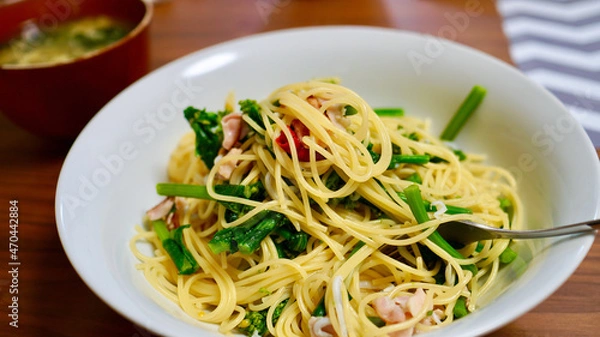 Fototapeta 菜の花のパスタ