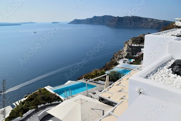 Obraz Infinity pools in Santorini
