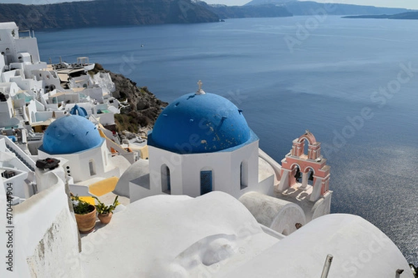 Obraz Tree bells church in Oia