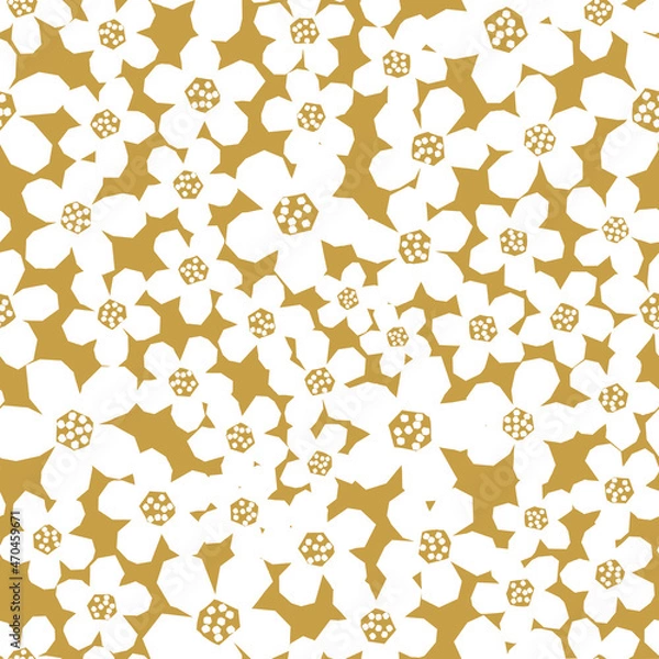 Obraz 北欧風のお花のシームレスなパターン。テキスタイル、壁紙、包装紙のデザイン。