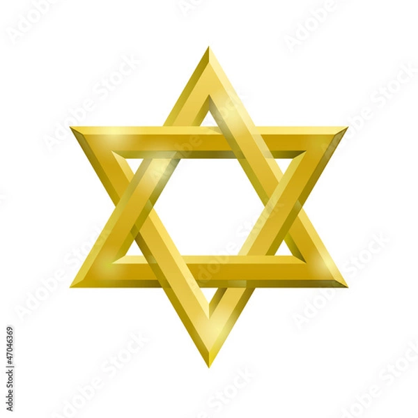 Obraz Golden David Star na białym tle