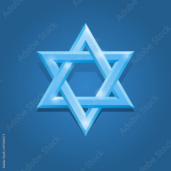 Obraz White David star on the blue background