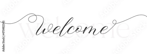 Obraz Welcome text with white background