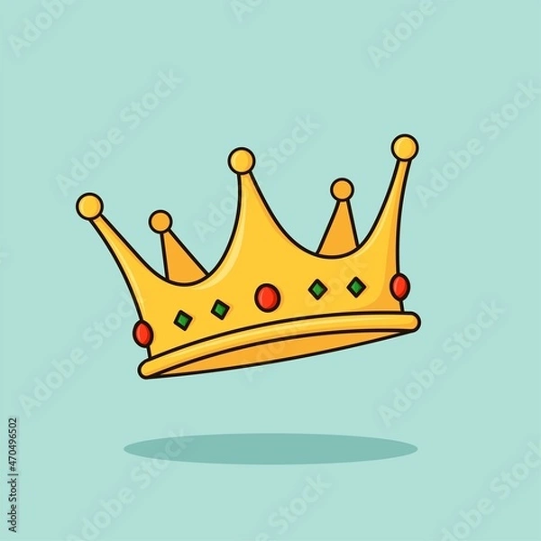 Obraz Crown Cartoon Style Vector Illustration
