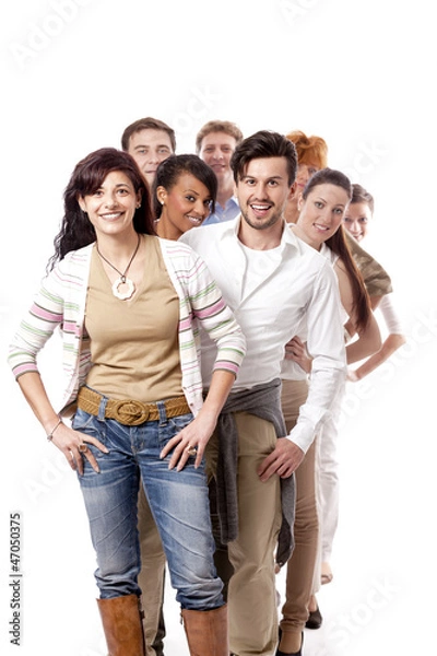 Fototapeta Junge gruppe team mit menschen verschiedenen alters business in