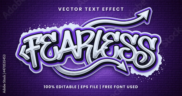 Obraz Fearless text, 3d graffiti editable text effect template