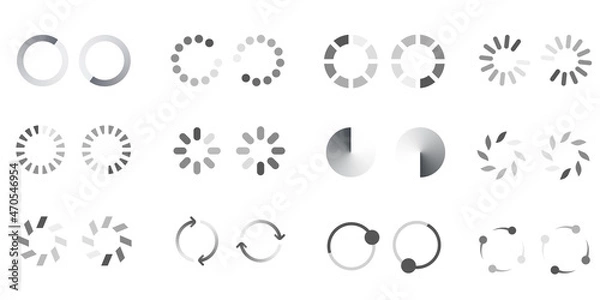Fototapeta loading bar progress icon. Download progress. Collection Loading status. Set of loading icons. load. load bar icons. Stock vector illustration...