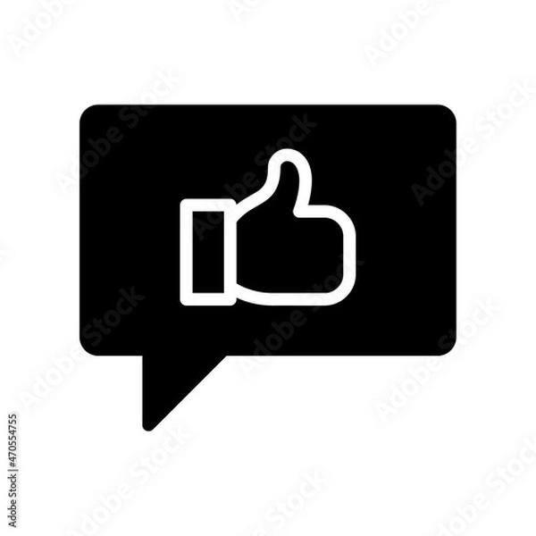 Fototapeta Thumb Up Icon, Glyph style icon vector illustration, Suitable for website, mobile app, print, presentation, infographic and any other project.