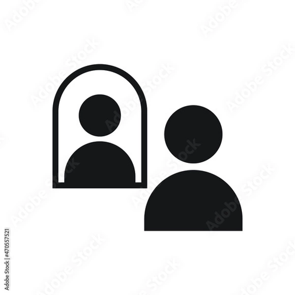 Fototapeta Person reflection in a mirror icon design vector illustration