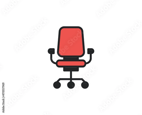 Fototapeta Chair line icon. Vector symbol in trendy flat style on white background. Office sing for design.