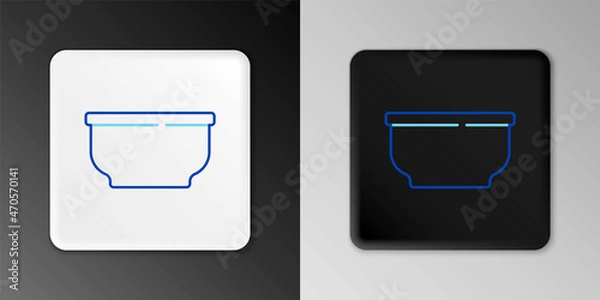 Fototapeta Line Bowl icon isolated on grey background. Colorful outline concept. Vector