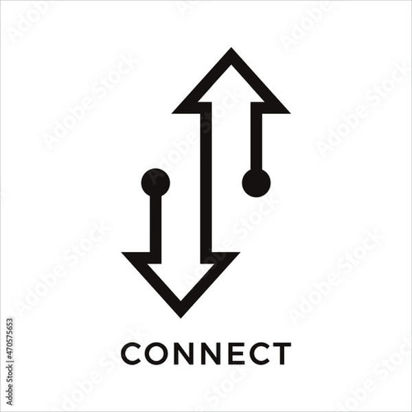 Fototapeta Connect Logo Design Template. Data Transfer Icon.