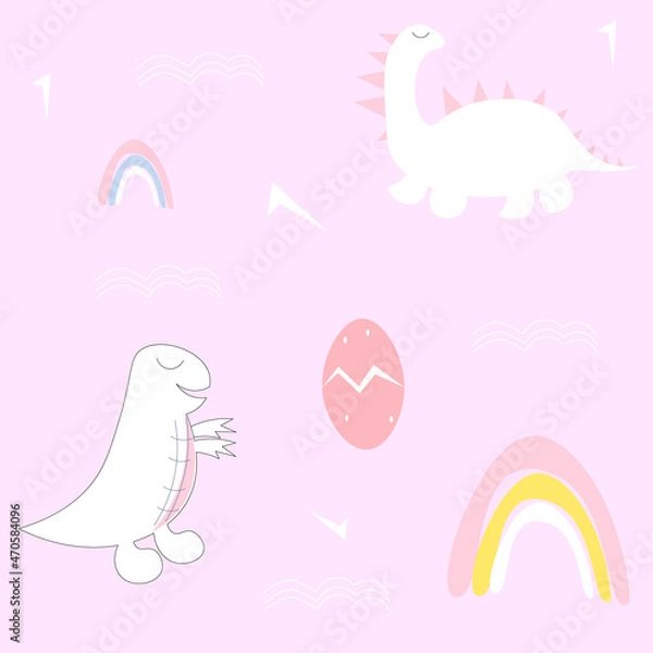 Obraz Dinosaurs seamless pattern.Vector illustration