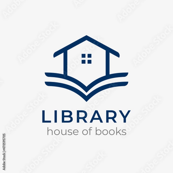 Fototapeta Library logo outline