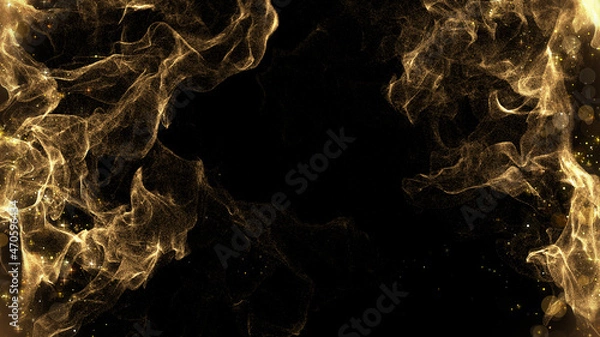 Fototapeta Gold dust glitter frame elegant abstract background with copy space.