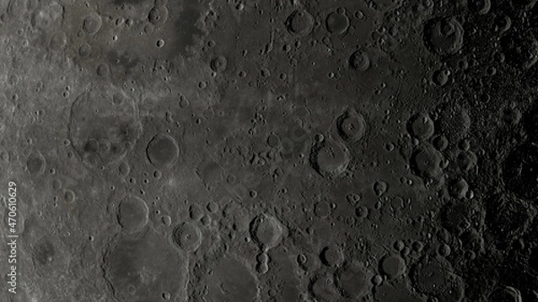 Fototapeta Moon surface rotation with a lot of crater