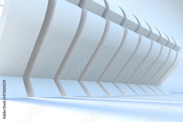 Obraz Architecture background geometric arched interior 3d rendering, 3d illustration
