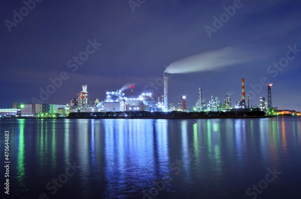 Fototapeta 京浜工業地帯川崎市千鳥運河の夜景