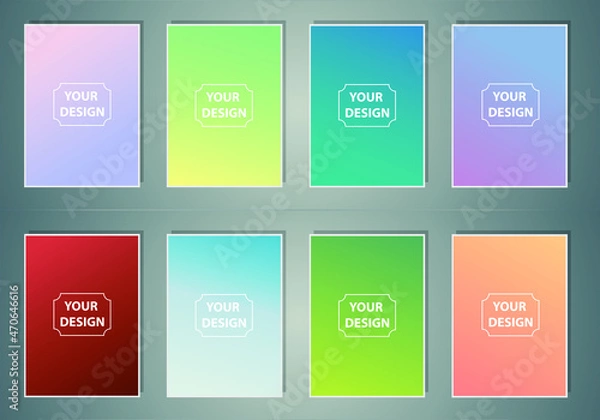 Fototapeta Set of abstract vector gradient backgrounds. Colorful texture for your design. Mobile app template