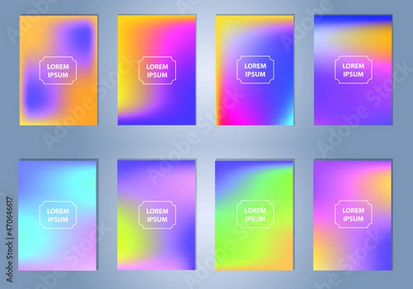 Fototapeta Set of abstract vector gradient backgrounds. Colorful texture for your design. Mobile app template
