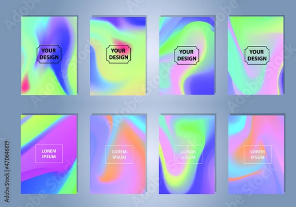 Fototapeta Set of abstract vector gradient backgrounds. Colorful texture for your design. Mobile app template