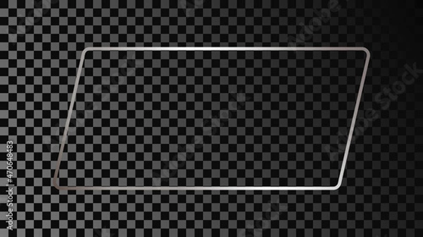 Obraz Silver glowing rectangular shape frame