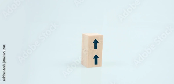 Obraz Stack wood cube block stacking
