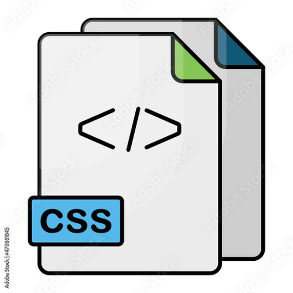 Fototapeta Case Cade Style Sheet Concept, Front end Vector Color Icon Design, Software and web development symbol on white background, Computer Programming and Coding stock illustration
