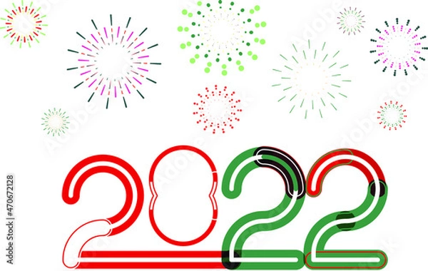 Fototapeta happy new year, colored 2021 numbers, design elements for new year decor, 2021 vector