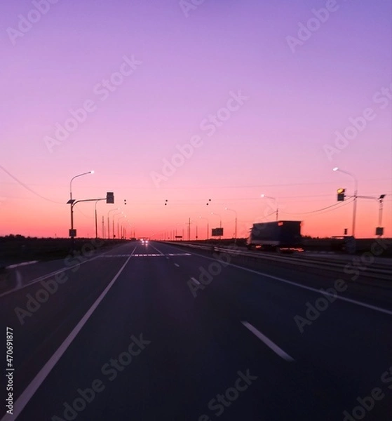 Obraz sunset on highway