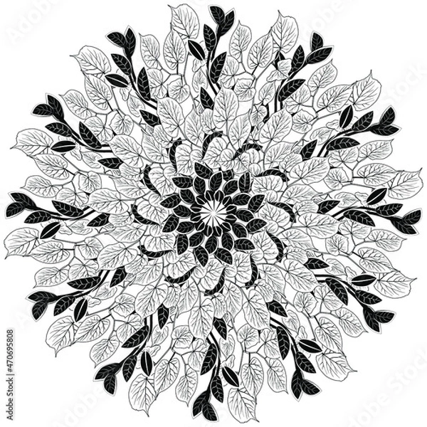 Fototapeta fantasy abstract ornament from tree leaves