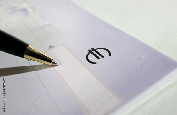 Obraz Chèque en blanc