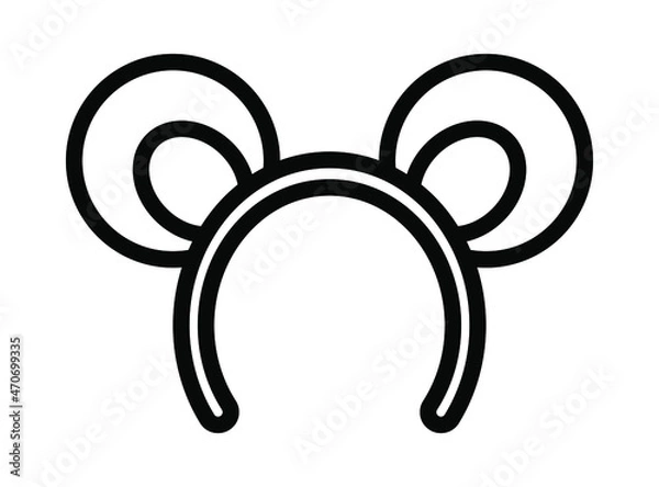 Fototapeta Carnival mask flat line icon. Carnival dressing. Costume for masquerade. Outline sign for mobile concept and web design, store
