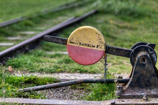 Obraz Eisenbahn Schild - Nahaufnahme