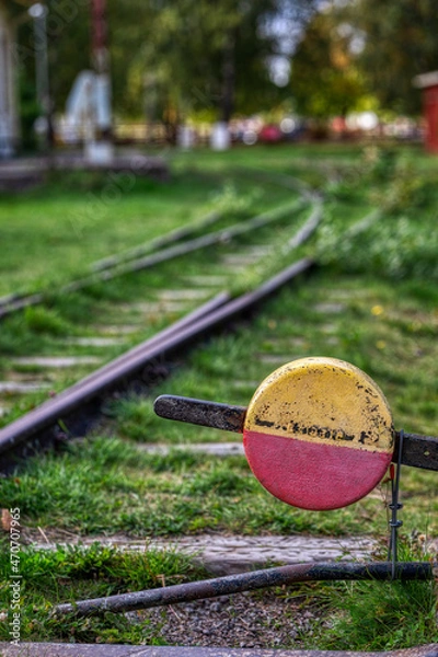 Obraz Eisenbahn Schild - Nahaufnahme