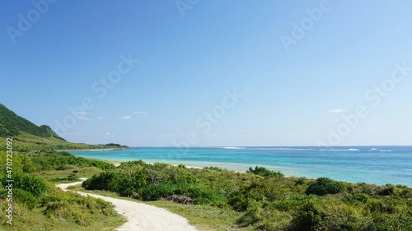 Obraz カーボンニュートラル、海と空と道