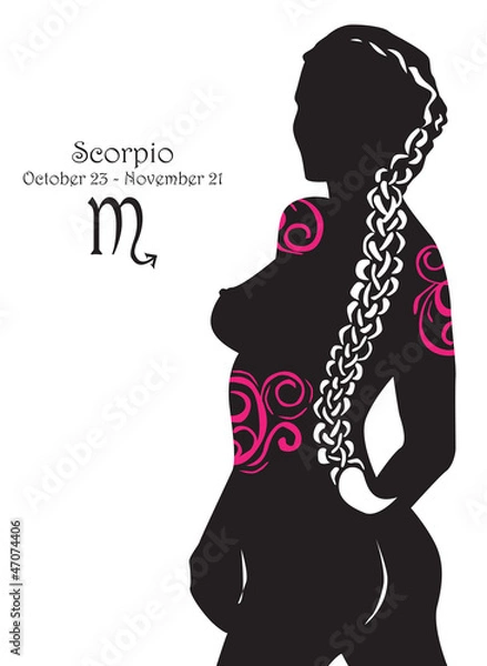 Obraz Stylized zodiac sign Scorpio