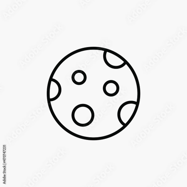 Fototapeta Moon, full moon line icon, vector, illustration, logo template. Suitable for many purposes.