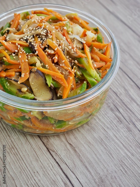 Fototapeta 아시아 음식 채소볶음, 반찬