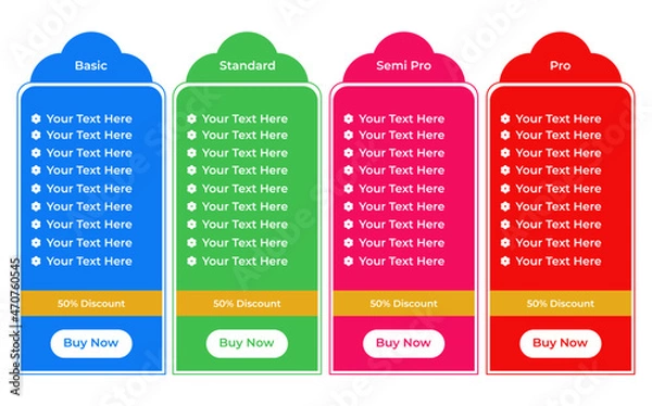 Fototapeta Business Package Plans that can be used for membership plan, upgrading, deals or promotion.