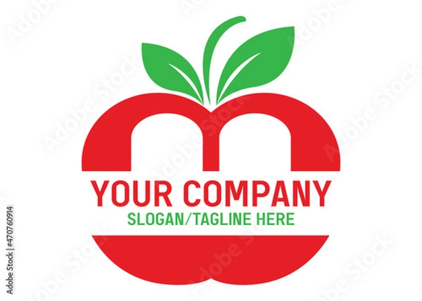 Fototapeta A logo that can be used for fruits shop, company and business.