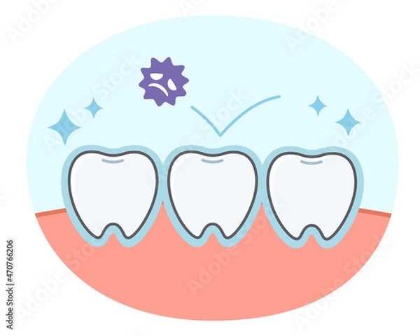 Obraz 歯と歯茎のシンプルで可愛いイラスト
