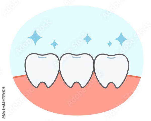 Obraz 歯と歯茎のシンプルで可愛いイラスト