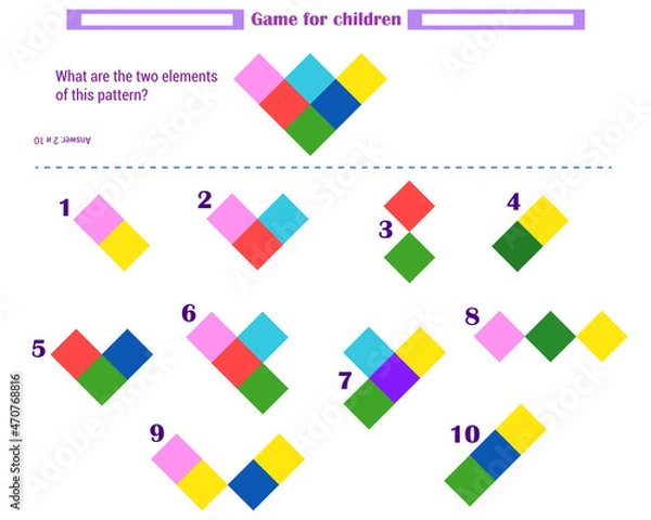 Fototapeta  Logic game for children. What elements do 